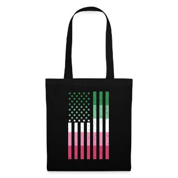 Abrosexuell USA Flagge LGBT Geschenk Abrosexuell - Stoffbeutel - Schwarz - Vorne