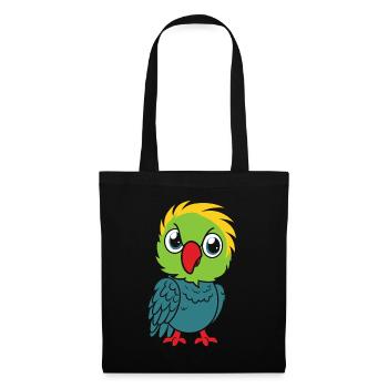 Humour petit perroquet - Sac en tissu - noir - Devant