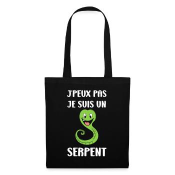 Humour petit serpent - Sac en tissu - noir - Devant