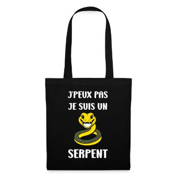 Humour petit serpent - Sac en tissu - noir - Devant