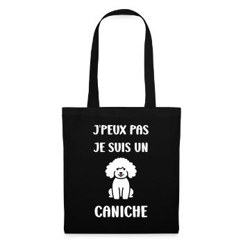 Humour chien petit caniche - Sac en tissu - noir - Devant