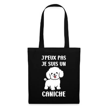 Humour chien petit caniche - Sac en tissu - noir - Devant