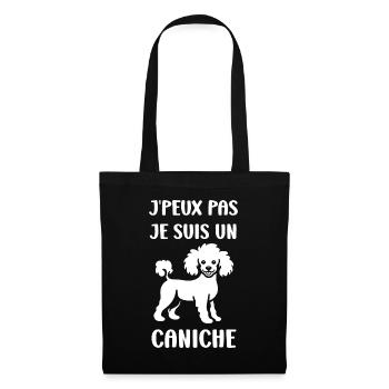 Humour chien petit caniche - Sac en tissu - noir - Devant