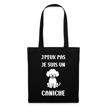 Humour chien petit caniche - Sac en tissu - noir - Devant