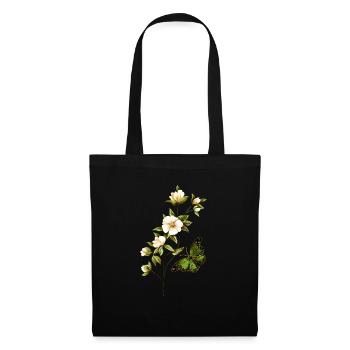 fleurs - Sac en tissu - noir - Devant
