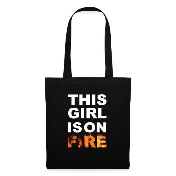 This Girl is on Fire white - Stoffbeutel - Schwarz - Vorne