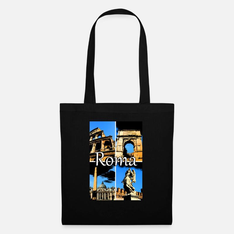 Roma collage bande dessinée signe lettrage - Sac en tissu - noir