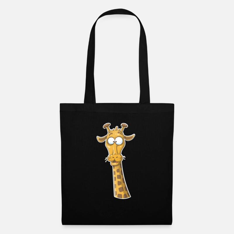 Lustige Giraffe - Stoffbeutel - Schwarz