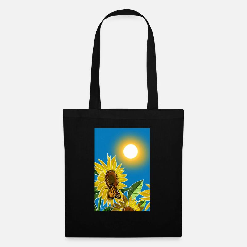 Sonnenblumenenergie - Stoffbeutel - Schwarz
