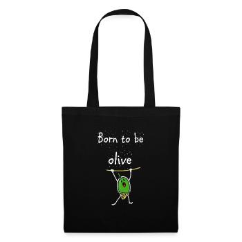 olive - Sac en tissu - noir - Devant