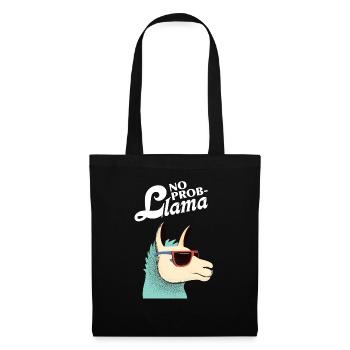 No Prob-Llama - Lama Alpaka Bürospruch - Stoffbeutel - Schwarz - Vorne