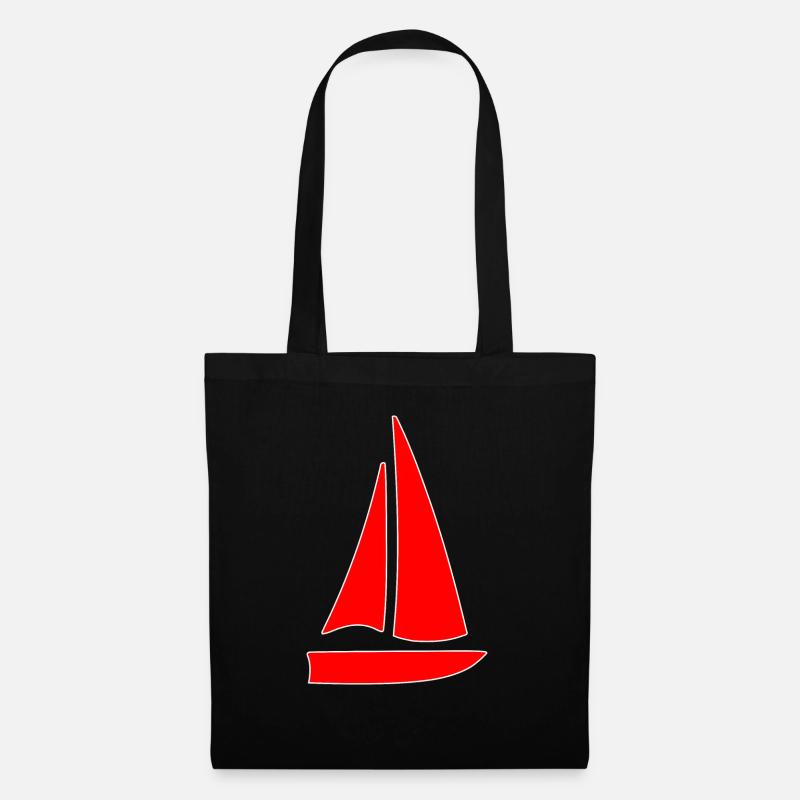 Segelschiff, Segelboot, - Stoffbeutel - Schwarz