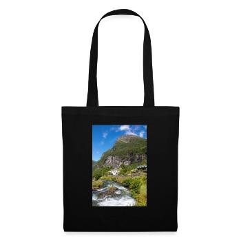 Vue panoramique de Geiranger depuis Storseterfossen - Sac en tissu - noir - Devant