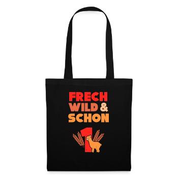 Geschenk 1 Jahr Geburtstag Mädchen Alpaka - Stoffbeutel - Schwarz - Vorne