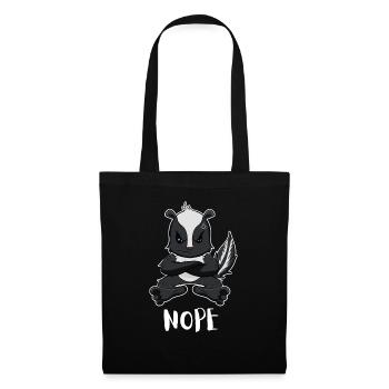 Nope Funny Lazy Skunk - Stoffbeutel - Schwarz - Vorne