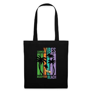Ambiance estivale prête pour la plage - Sac en tissu - noir - Devant