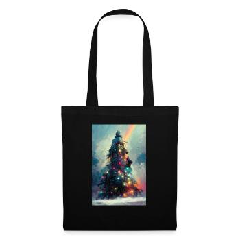 Arbre de Noël vibrant - Sac en tissu - noir - Devant