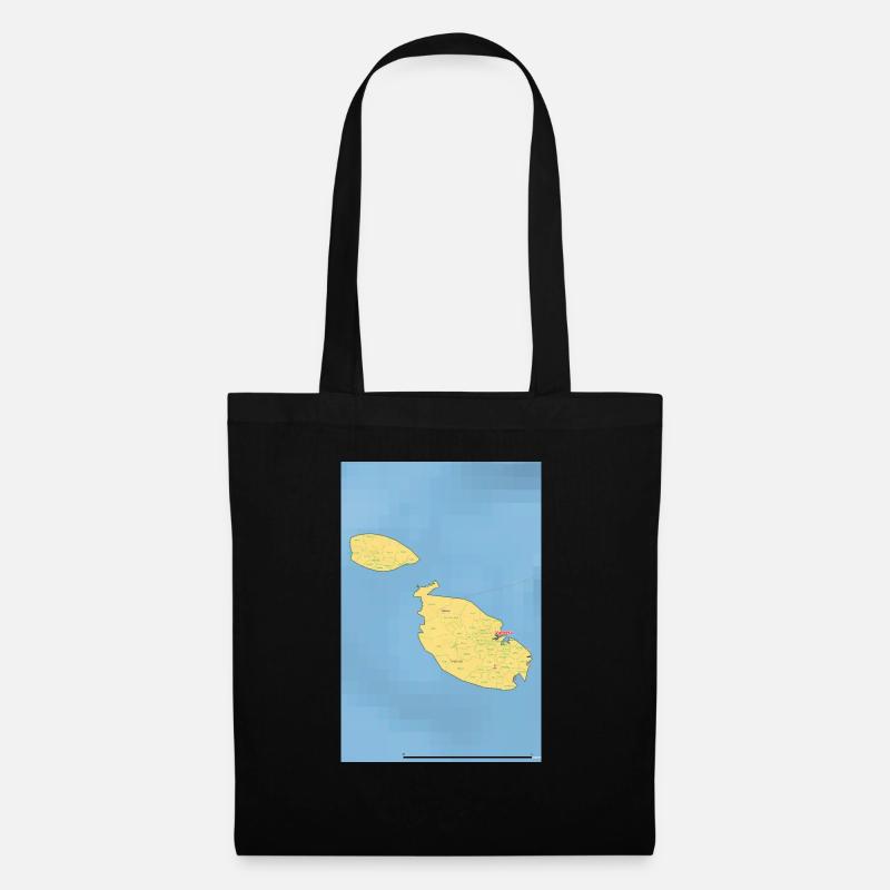 Malta Map - Tote Bag - black