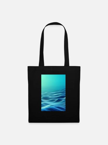 Low-Poly Wave - Stoffbeutel - Schwarz