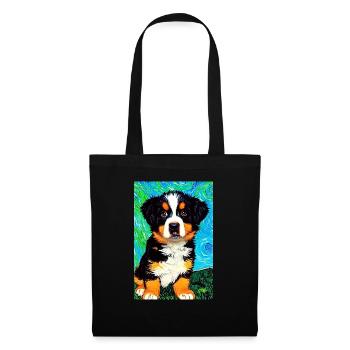 Berner Sennenhund Van Gogh Style | Hundefreund - Stoffbeutel - Schwarz - Vorne