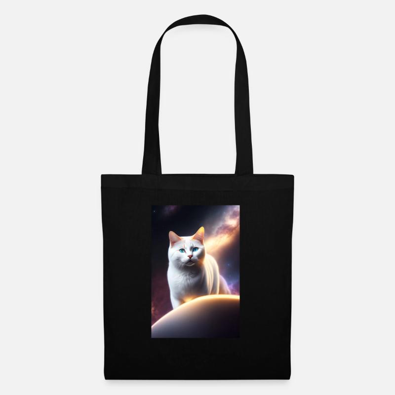 weise Katze 1 - Stoffbeutel - Schwarz