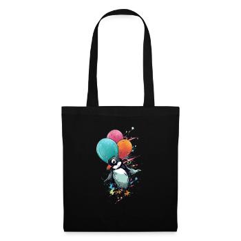 Pingouin volant - Sac en tissu - noir - Devant