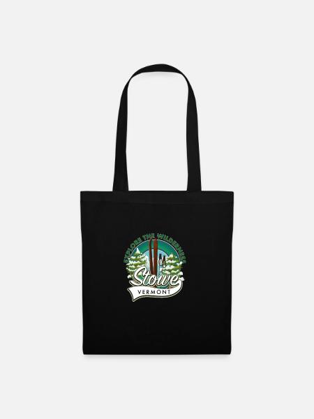 Stowe Vermont Ski-Logo - Stoffbeutel - Schwarz