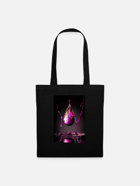 Tropfen magenta 3 - Stoffbeutel - Schwarz