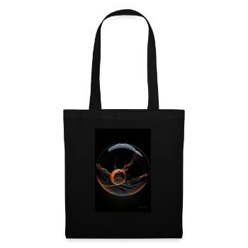 Kaos in einer Blase orange 1 - Stoffbeutel - Schwarz - Vorne
