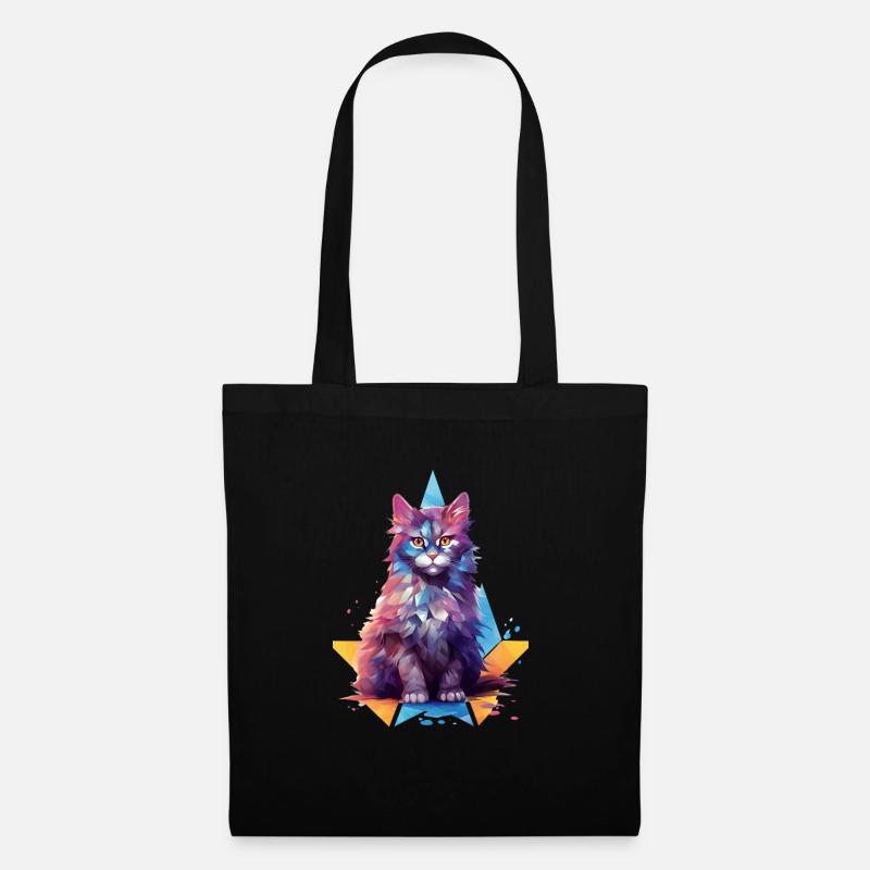 Future Cat ARt Design Shirt Lover - Stoffbeutel - Schwarz