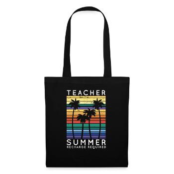 Teacher Summer Recharge Required Vacay Mode Beach - Stoffbeutel - Schwarz - Vorne