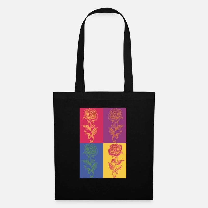 Roses - Sac en tissu - noir