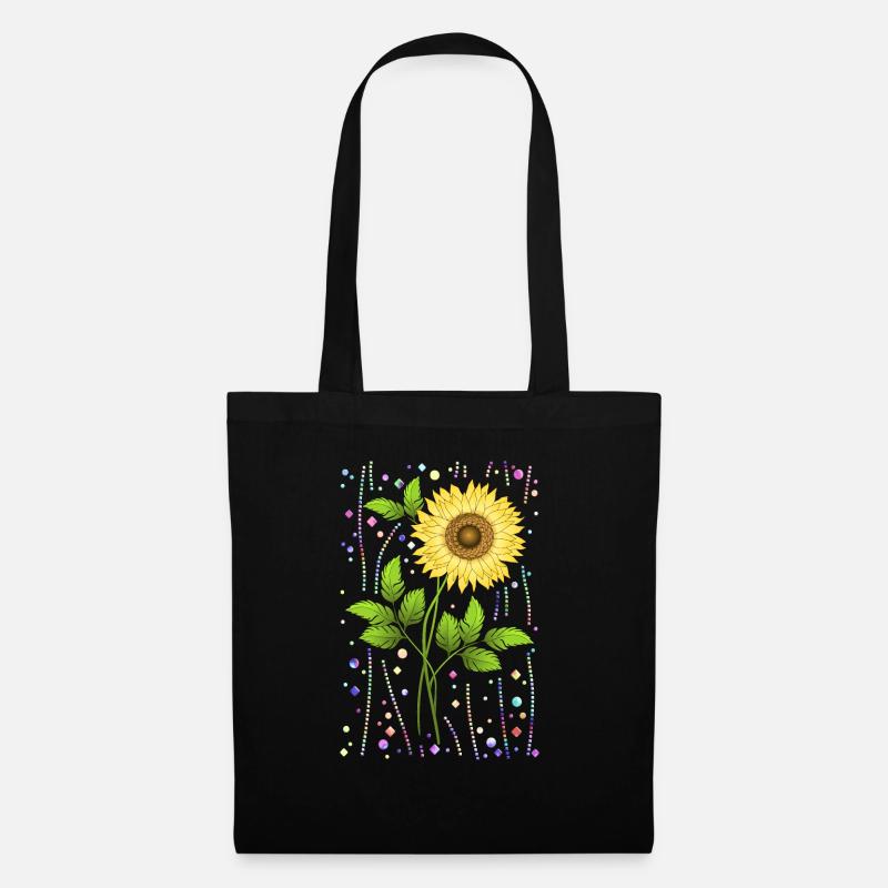 Blume - Stoffbeutel - Schwarz