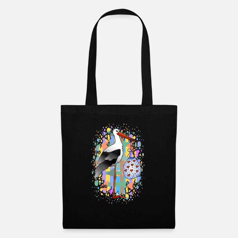 Cigogne - Sac en tissu - noir