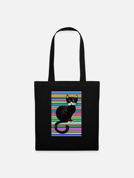 Katze - Stoffbeutel - Schwarz