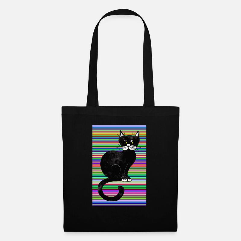 Katze - Stoffbeutel - Schwarz