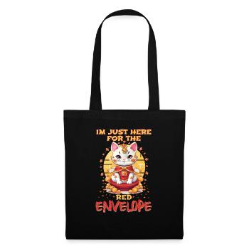 Chat porte-bonheur du Nouvel An chinois juste ici pour le - Sac en tissu - noir - Devant