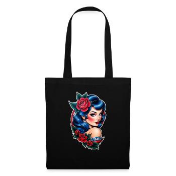 Rockabilly / Pin-up / 50er Jahre - Stoffbeutel - Schwarz - Vorne