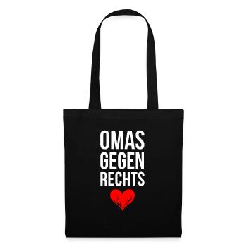 OMAS GEGEN RECHTS mit Herz - Stoffbeutel - Schwarz - Vorne
