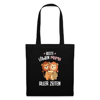 Beste Löwenmama aller Zeiten - Stoffbeutel - Schwarz - Vorne