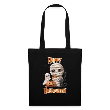 Halloween – Happy Halloween cute cat as mummy - Tote Bag - black - Front