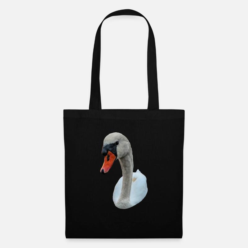Starrender Schwan - Stoffbeutel - Schwarz