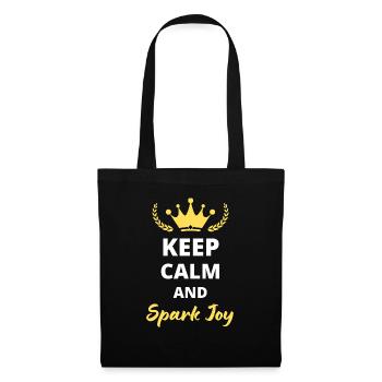 "Keep Calm and Spark Joy" - Positive and Inspiring - Tote Bag - black - Front