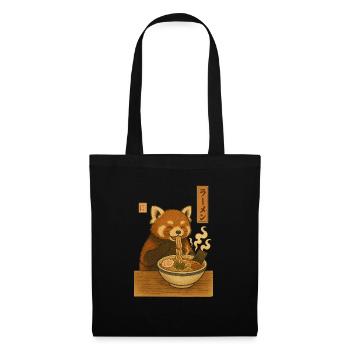 Red panda eating ramen - Tote Bag - black - Front