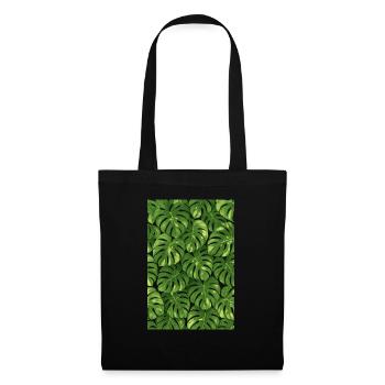 Monstera - Stoffbeutel - Schwarz - Vorne
