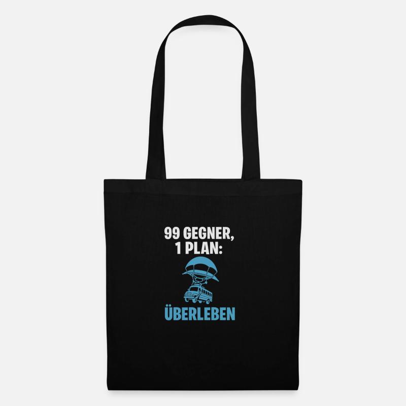99 Gegner 1 Plan Ueberleben - Stoffbeutel - Schwarz