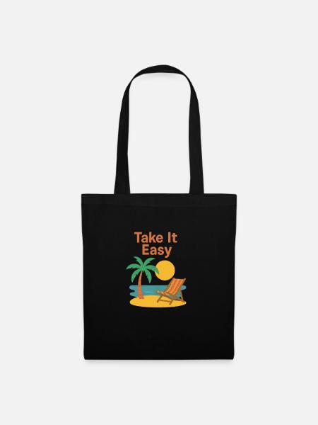 Take it easy - Stoffbeutel - Schwarz