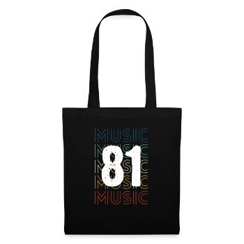 Musique rétro de 1981 - Sac en tissu - noir - Devant