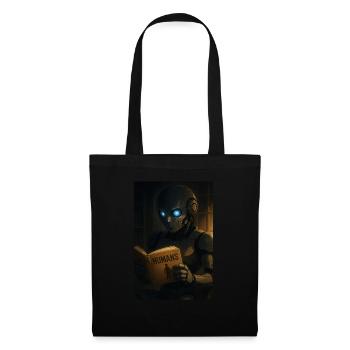 Curious Robot Reading About Humans - Tote Bag - black - Front