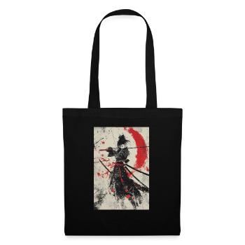Samurai-Geist in Rot und Schwarz - Stoffbeutel - Schwarz - Vorne
